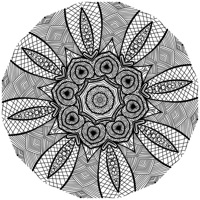 mandala line art black and white