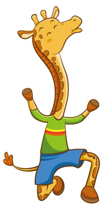 cartoon hand painted giraffe