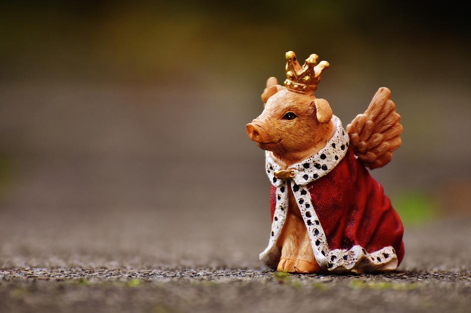 Lucky Pig Guardian Angel Figure