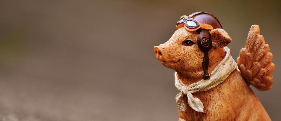 Lucky Pig Guardian Angel Figure