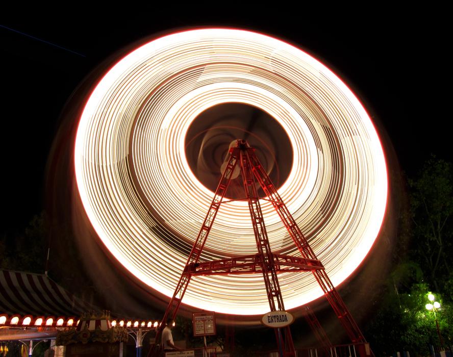 colorful burning Ferris wheel