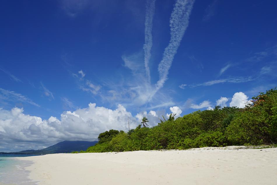 blue sky with clouds on the beach
