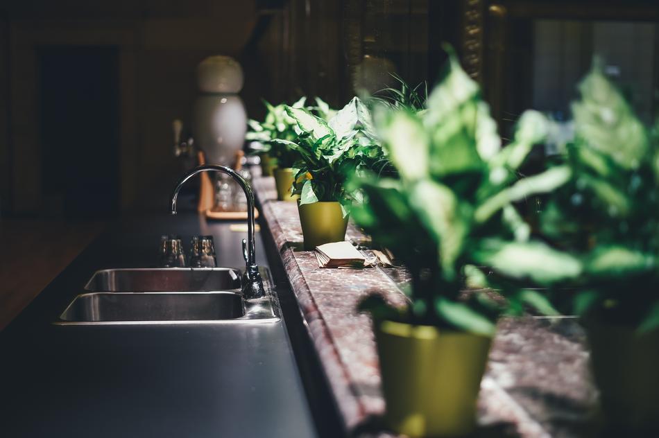 black bar top and sink with faucet