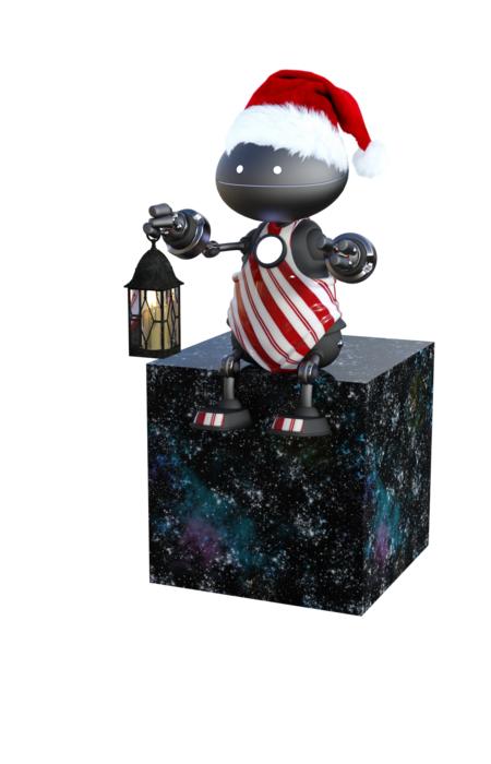 christmas candle robot star xmas