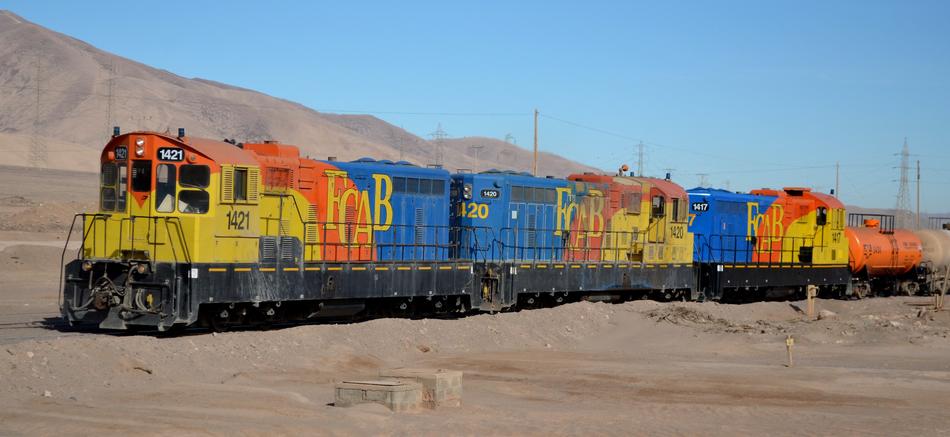colored train on the road