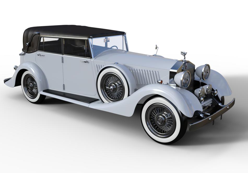old car on a white background