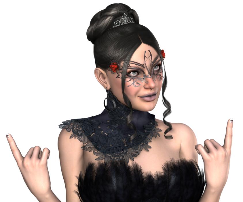 woman hair style mask fashion