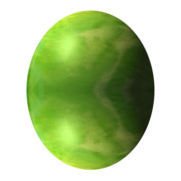 green egg on a white background