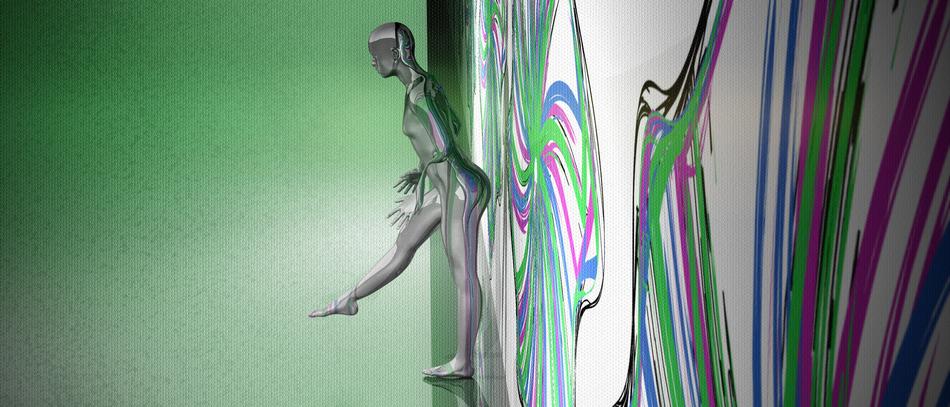 man step as a abstraction drawing