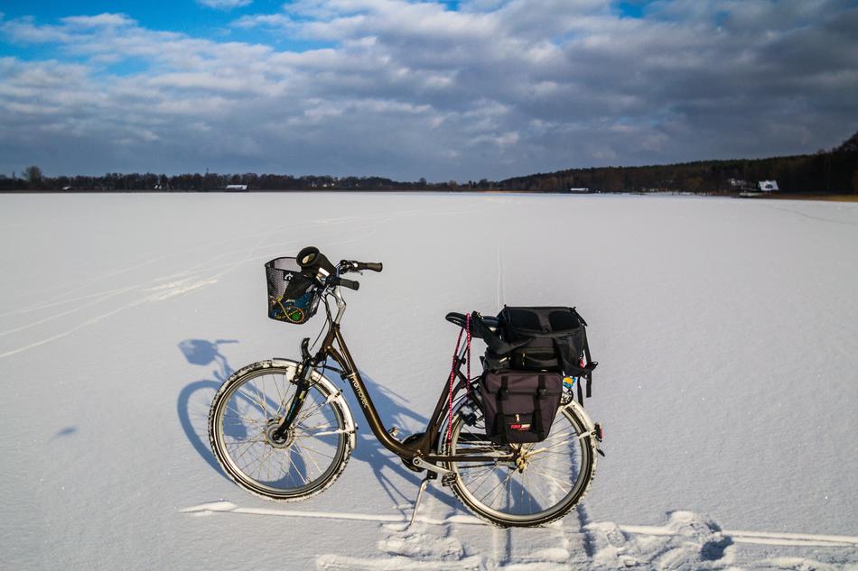 Bike Winter Lake