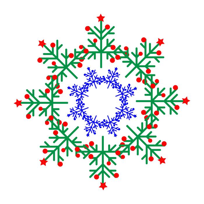 colorful design with green and blue outlines