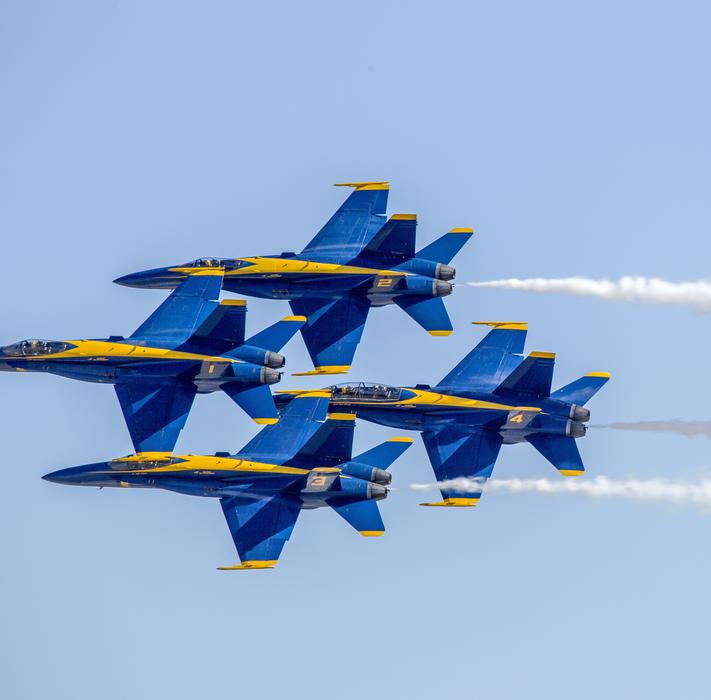 Airshow Formation Airplane Blue