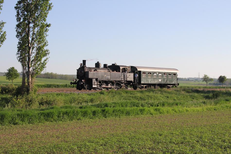 a beautiful green field with trains