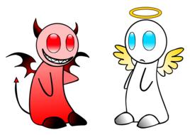 angel devil gut evil sky contrary
