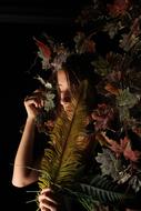 Girl Dark Face leaves