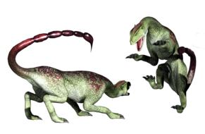 digital image of a battle between two reptiles