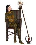 painted warrior girl on a chair