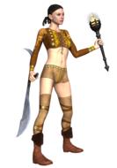 girl warrior weapon fantasy 3d drawing