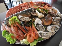 seafood with lemon