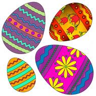 easter eggs colourful drawing