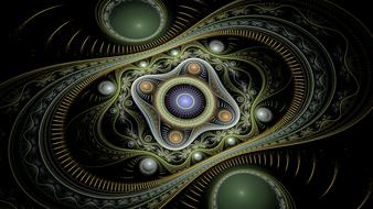 fractal steampunk gears green