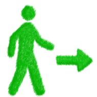 green grass man arrow