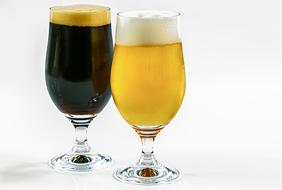 Two Types Of Beer Dark Clear