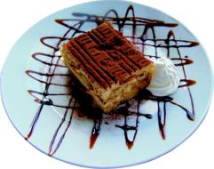 Sweet tiramisu with chocolate