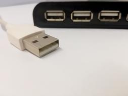 Usb Technology Plug on a white surface close up