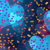 background scrapbooking paper hearts red ans blue