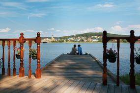 the cute couple on the bridge