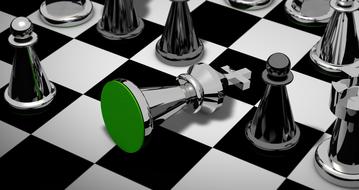 checkmated chess figures