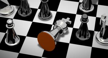 checkmated chess figures