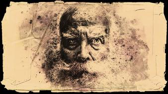 old man beard texture drawing