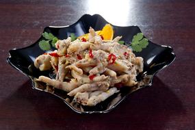Bird feet with vegetables