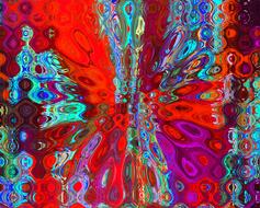 red blue acid background