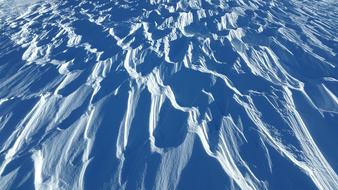 Small wind-swept narrow snow drifts