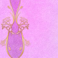 purple background with golden floral ornament, paper for scrapbooking