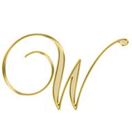 alphabet letter initial w gold