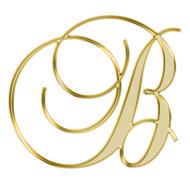 alphabet letter initial b gold
