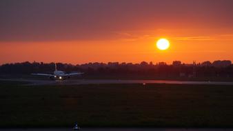 airplane lit by the sun