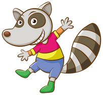 cartoon raccoon as an illustration