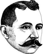 man mustache retro drawing