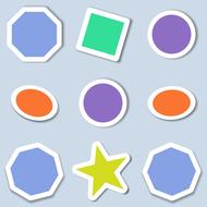 icons stickers shapes badge label