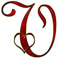 alphabet letter initial heart u