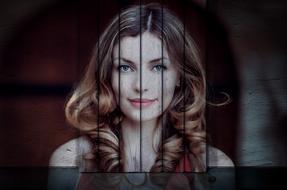 beautiful girl portrait in stage design, render