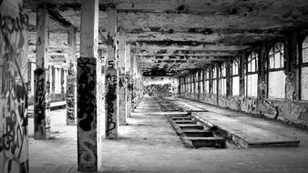Lost Places Factory Black and White