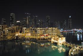 night photo of Dubai from the waterfront
