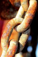 macro photo of a rusty chain