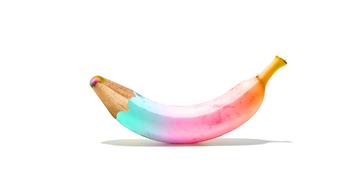 banana pencil multi color coloured
